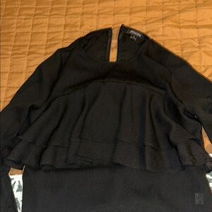 Elegant Black Ruffled Top